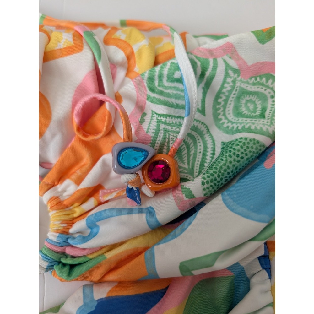 Amar By Amarante One-Piece Swimsuit Size Medium Colorful Cut Out Brazil Beachy - Picture 11 of 13